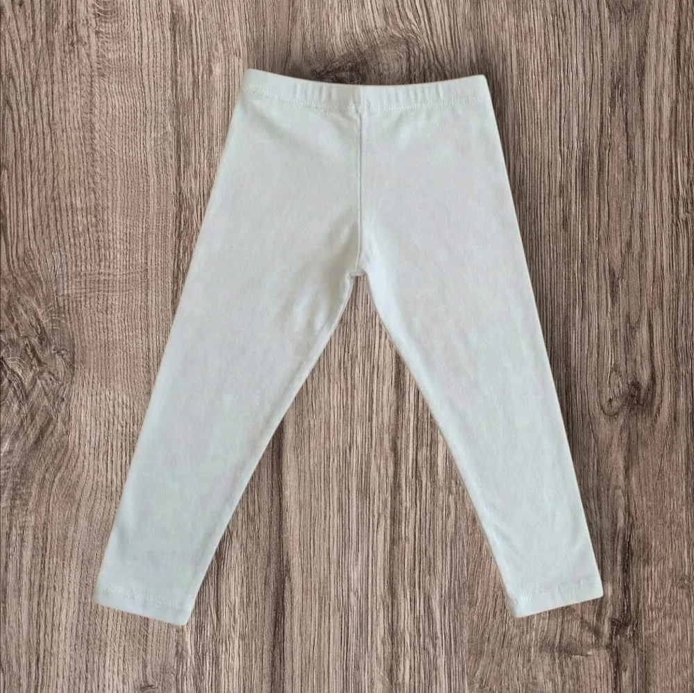 NWOT Children's Place Girls White Cotton Long Leggings Size M (7/8) 2 Pairs